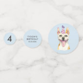 Waterverf Hondenpuppy Verjaardagsfeestje Confetti (Voorkanten)