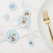 Waterverf Hondenpuppy Verjaardagsfeestje Confetti (Groep)