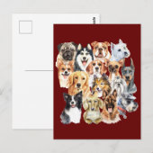 Waterverf Hondenrassen Briefkaart (Voorkant / Achterkant)