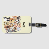 Waterverf Hondenrassen Collage Persoonlijk Bagagelabel (Voorkant (horizontaal))