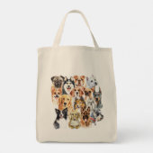 Waterverf Hondenrassen Collage Tote Bag (Achterkant)