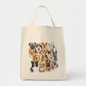 Waterverf Hondenrassen Collage Tote Bag (Voorkant)