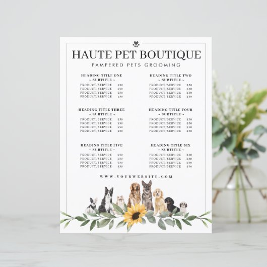 Waterverf Hondenrassen Pet Care-kosten (Staand voorkant)