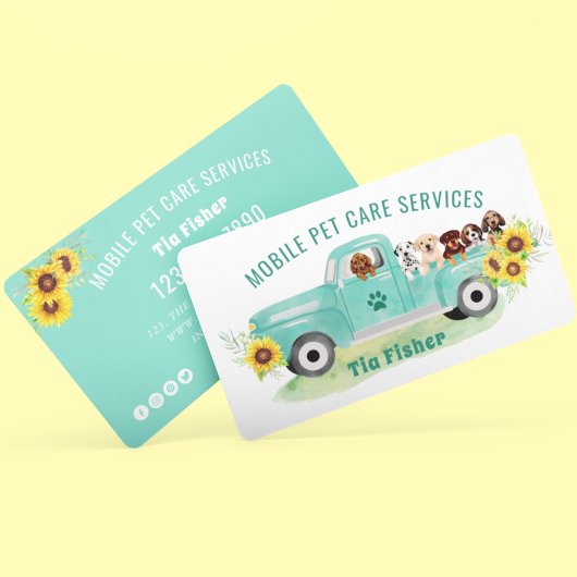 Waterverf Hondenrassen Pet Groomer Visitekaartje