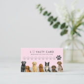 Waterverf Hondenrassen Pet Grooming roze grijs Visitekaartje (Staand voorkant)