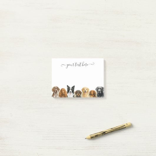 Waterverf Hondenrassen Post-it® Notes (Op bureau)