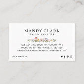 Waterverf Hondenrassen Wildbloemen Pet Groomer Visitekaartje (Achterkant)