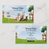 Waterverf Hondenverzorging, Huisdier Walker Sitter Visitekaartje (Voorkant / Achterkant)