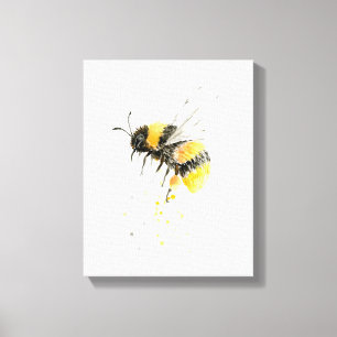 Waterverf Honey Bee Canvas Print