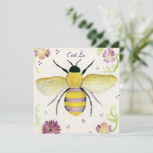 Waterverf Honey Bee Note Card Bedankkaart