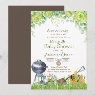 Waterverf Honey Do Baby shower Kaart