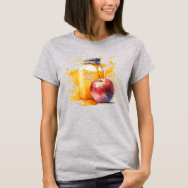 Waterverf Honey en Apple Shana Tova T-shirt
