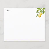 Waterverf Honey Lemon Recept Kaart (Achterkant)