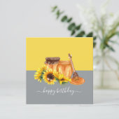 Waterverf Honey still Life Birthday Kaart (Staand voorkant)
