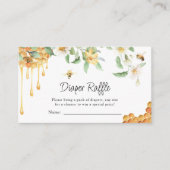 Waterverf HoneyBee Baby shower Diaper Raffle Informatiekaartje (Voorkant)