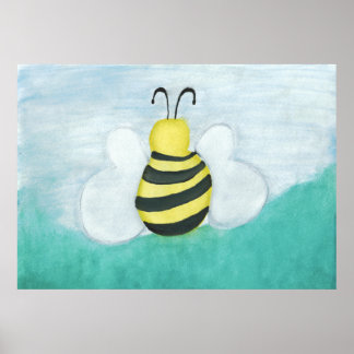 Waterverf Honeybee Print