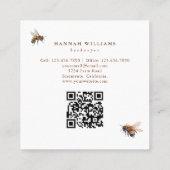 Waterverf Honeycomb & Honey Jar Beekeeper Vierkante Visitekaartje (Achterkant)