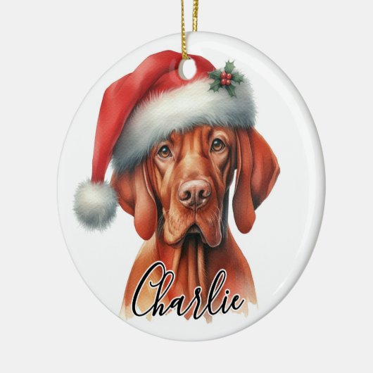 Waterverf Hongaarse Vizsla hond gepersonaliseerd Keramisch Ornament (Links)