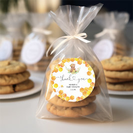 Waterverf honing beer dank u ronde sticker