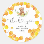 Waterverf honing beer dank u ronde sticker (Voorkant)