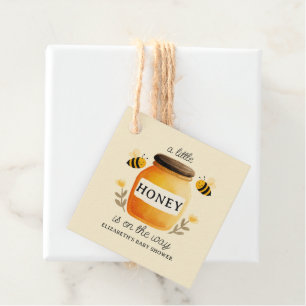 Waterverf Honing & Bijen Baby Shower Geel Bedankjes Labels