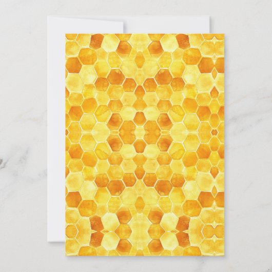 Waterverf honingbij en honingraat Vrijgezellenfees Bedankkaart (Achterkant)