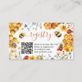 Waterverf Honingbij Wilde Bloem Bruidsregister  Informatiekaartje (Voorkant)