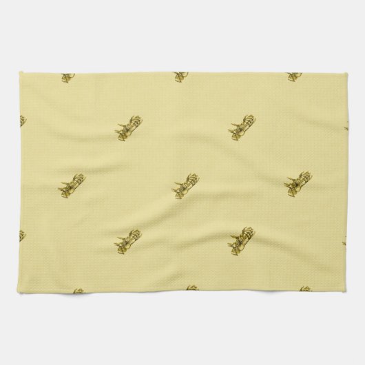 Waterverf honingbijen theedoek (Horizontaal)