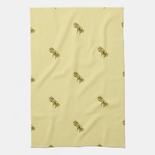 Waterverf honingbijen theedoek (Verticaal)