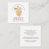 Waterverf honingbijenproducten geïllustreerd Logo Vierkante Visitekaartje (Voorkant / Achterkant)