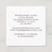 Waterverf honingbijenproducten geïllustreerd Logo Vierkante Visitekaartje (Achterkant)