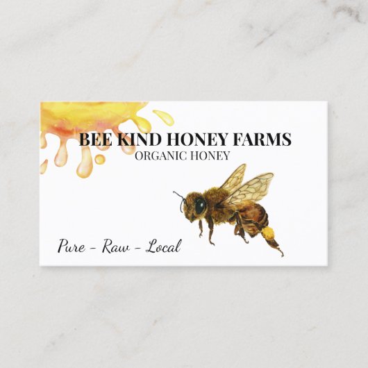 Waterverf honingBoerderij Visitekaartje (Voorkant)
