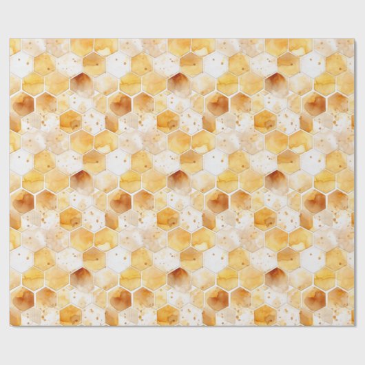 Waterverf Honingraat Gift Wrap Cadeaupapier (Vlak)