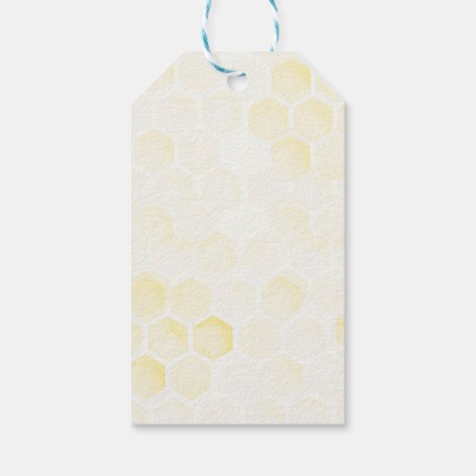 Waterverf Honingraten Bumble Bee Baby shower Cadeaulabel (Achterkant)