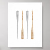 waterverf  honkbal bat poster (Voorkant)