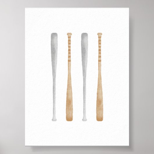 waterverf honkbal bat poster (Voorkant)