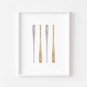 waterverf  honkbal bat poster