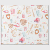 Waterverf honkbal cadeaupapier (Vlak)