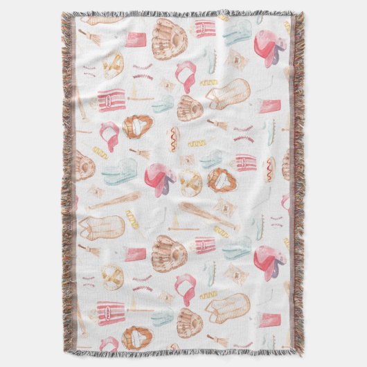 Waterverf honkbal deken (Voorkant Verticaal)