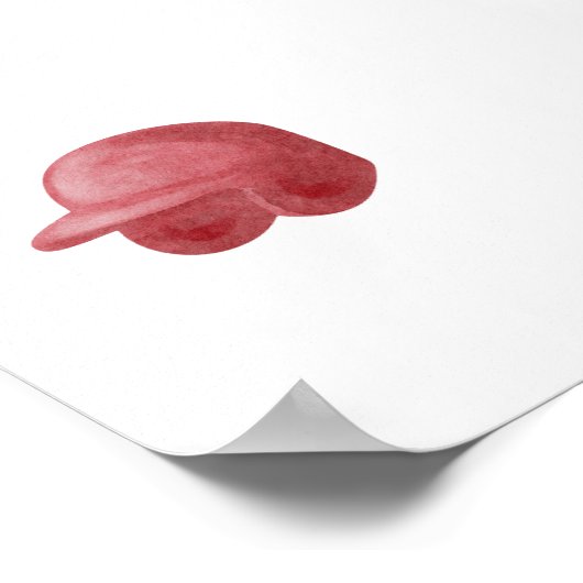 Waterverf  honkbal pet poster (Hoek)