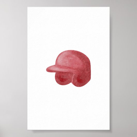 Waterverf  honkbal pet poster (Voorkant)