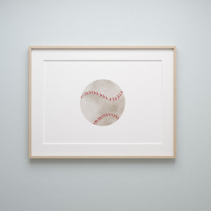 Waterverf  honkbal poster