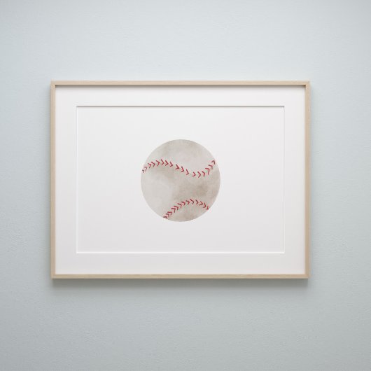Waterverf  honkbal poster