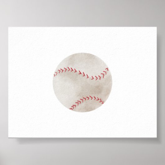 Waterverf  honkbal poster (Voorkant)