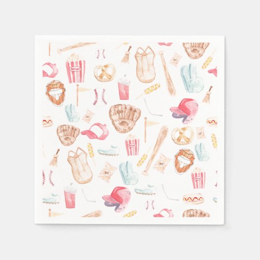 Waterverf honkbal servet (Voorkant)