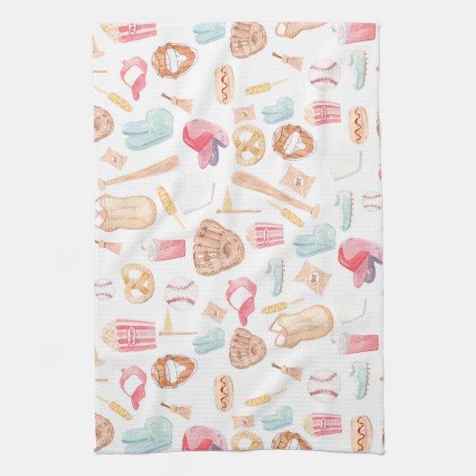 Waterverf honkbal theedoek (Verticaal)