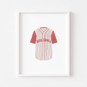 Waterverf  honkbal uniform poster