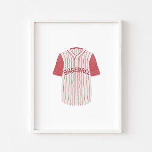 Waterverf  honkbal uniform poster
