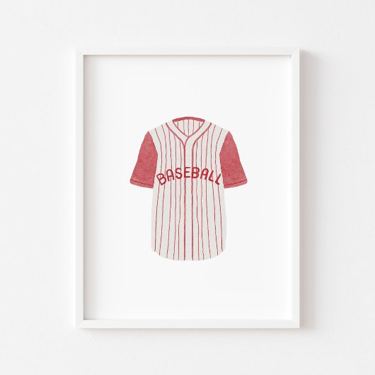 Waterverf  honkbal uniform poster