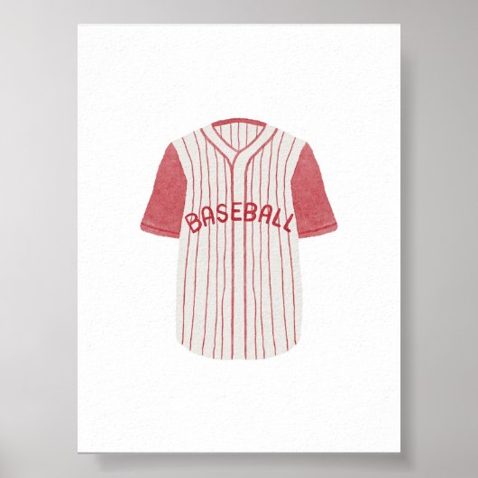 Waterverf  honkbal uniform poster (Voorkant)